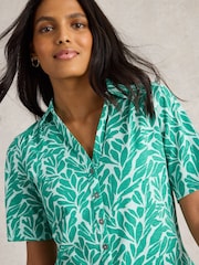 White Stuff Green Annie Short Sleeve 100% Cotton Jersey Shirt - Image 4 of 6