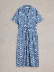 White Stuff Blue Annie Jersey Shirt Dress - Image 5 of 6