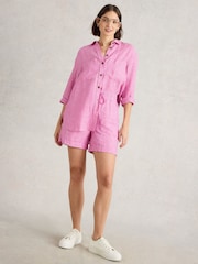 Rosa - White Stuff Belle 100% Linen Shorts - Imagen 4 de 6