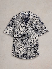 White Stuff Blue Annie Short Sleeve 100% Cotton Jersey Shirt - Image 5 of 6