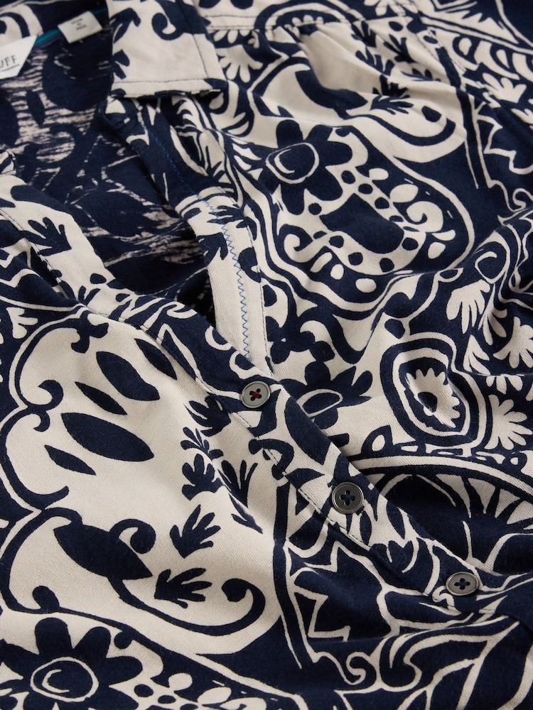 White Stuff Blue Annie Short Sleeve 100% Cotton Jersey Shirt - Image 6 of 6