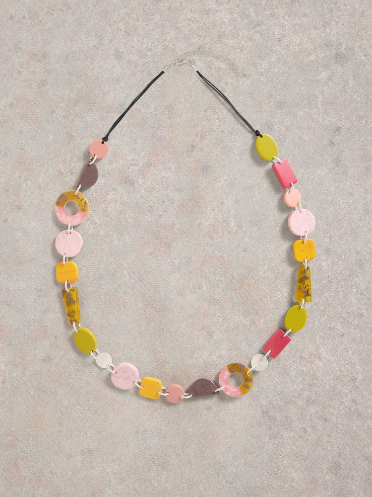 White Stuff Pink Multi Resin Necklace - Image 1 of 2