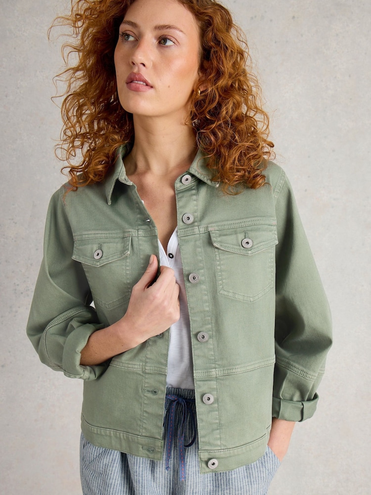 White Stuff Green Camille Denim Jacket - Image 2 of 6