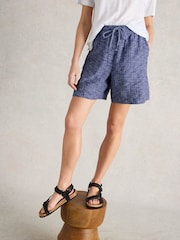 Azul - White Stuff Belle 100% Linen Shorts - Imagen 1 de 2