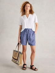 White Stuff Blue Belle 100% Linen Shorts - Image 4 of 6