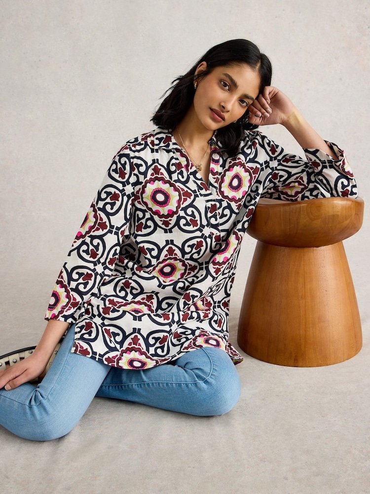 White Stuff White Blake 100% Linen Tunic - Image 1 of 6