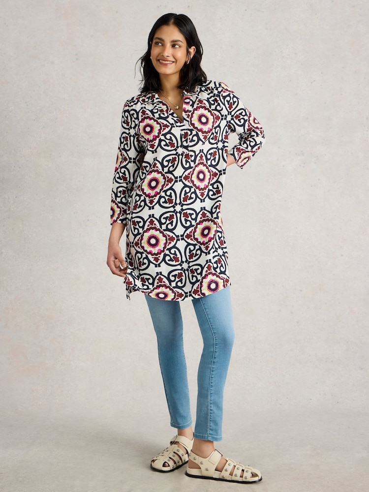 White Stuff White Blake 100% Linen Tunic - Image 4 of 6