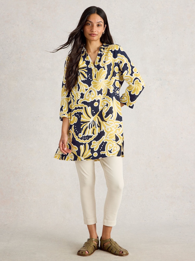 White Stuff Yellow Blake 100% Linen Tunic - Image 3 of 6