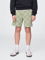 Groen geruit - Gap shorts met relaxte pasvorm, elastische taille en logo (4 - 13 jr) - Image 1 of 4