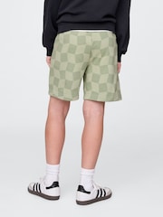 Groen geruit - Gap shorts met relaxte pasvorm, elastische taille en logo (4 - 13 jr) - Image 2 of 4