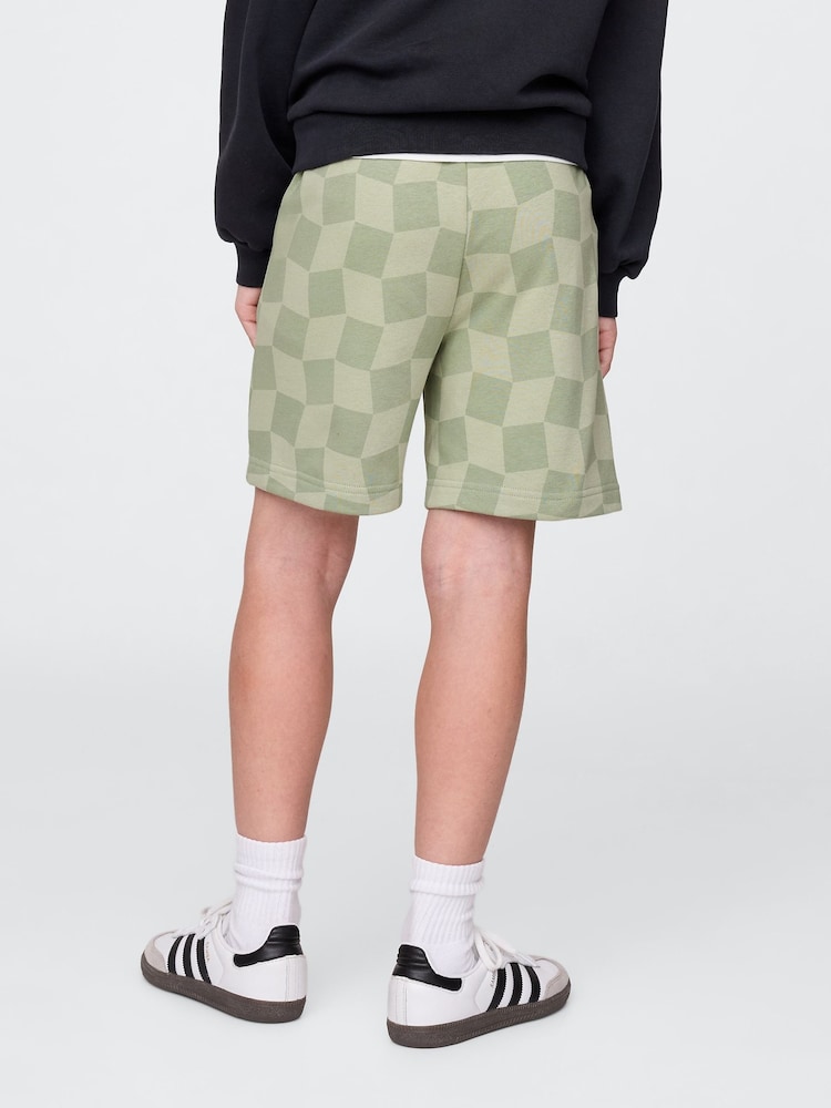 Gap Green Gingham Relaxed Logo Pull On Shorts (4-13yrs) - Image 2 of 5 Gap Green Gingham Relaxed Logo Pull On Shorts (4-13yrs) - Image 2 of 5