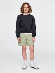 Groen geruit - Gap shorts met relaxte pasvorm, elastische taille en logo (4 - 13 jr) - Image 3 of 4