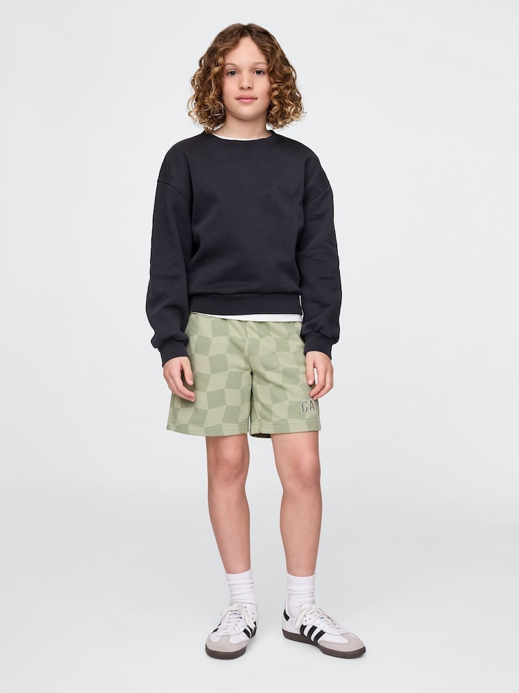 Groen geruit - Gap shorts met relaxte pasvorm, elastische taille en logo (4 - 13 jr) - Image 3 of 4
