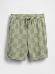 Groen geruit - Gap shorts met relaxte pasvorm, elastische taille en logo (4 - 13 jr) - Image 4 of 4