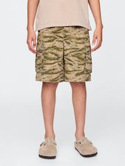 Gap Green Camo 7.5" Ripstop Easy Cargo Shorts (4-13yrs) - Image 1 of 5
