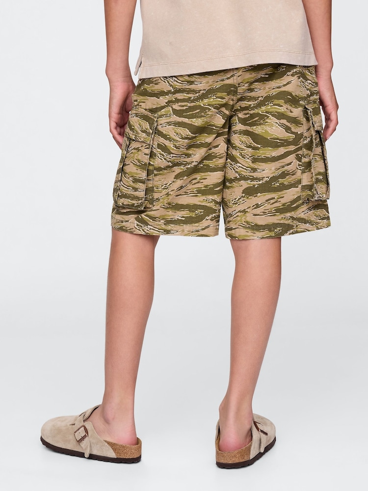 Gap Green Camo 7.5" Ripstop Easy Cargo Shorts (4-13yrs) - Image 2 of 5