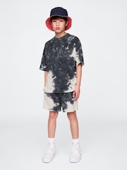 Gap Black/White Tie-Dye 5" Washed Easy Shorts (4-13yrs) - Image 1 of 5