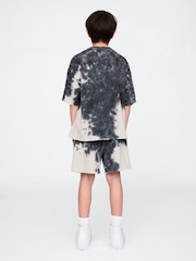 Gap Black/White Tie-Dye 5" Washed Easy Shorts (4-13yrs) - Image 2 of 5
