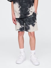 Gap Black/White Tie-Dye 5" Washed Easy Shorts (4-13yrs) - Image 3 of 5