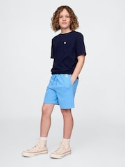 Gap Blue Relaxed Logo Pull On Shorts (4-13yrs) - Image 3 of 5