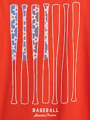 Gap Red Baseball Graphic Short Sleeve T-Shirt (4-13yrs) - Image 3 of 3