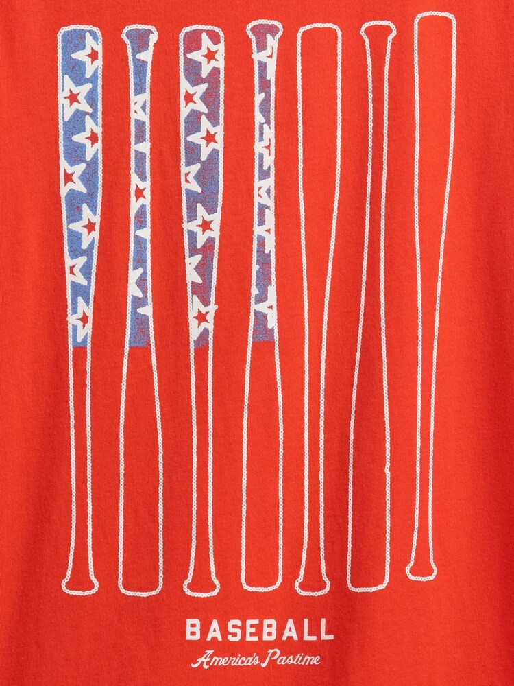 Gap Red Baseball Graphic Short Sleeve T-Shirt (4-13yrs) - Image 3 of 3
