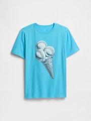 Gap Blue Ice Cream Graphic Short Sleeve T-Shirt (4-13yrs) - Image 1 of 3