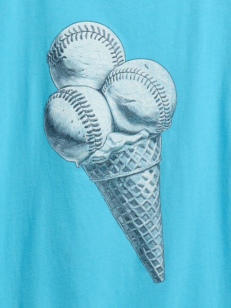 Gap Blue Ice Cream Graphic Short Sleeve T-Shirt (4-13yrs) - Image 3 of 3 Gap Blue Ice Cream Graphic Short Sleeve T-Shirt (4-13yrs) - Image 3 of 3