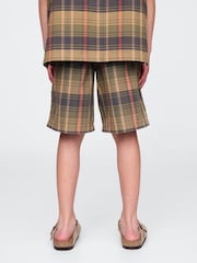 Gap Brown Check Canvas Easy Shorts (4-13yrs) - Image 2 of 5