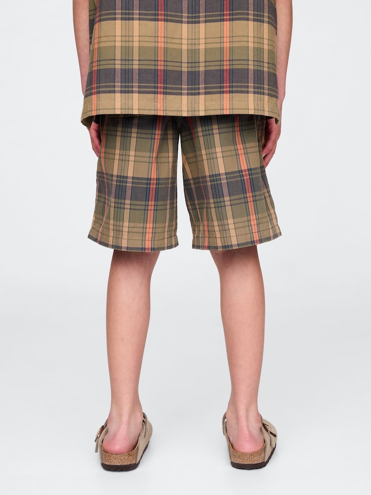 Gap Brown Check Canvas Easy Shorts (4-13yrs) - Image 2 of 5