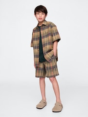Gap Brown Check Canvas Easy Shorts (4-13yrs) - Image 3 of 5