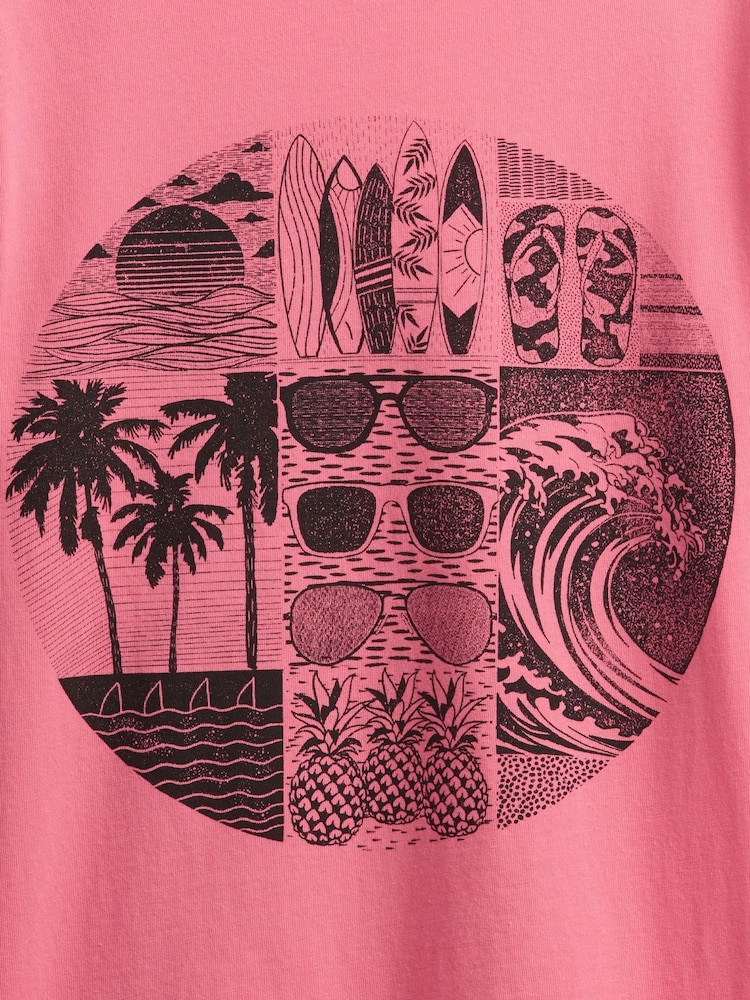 Gap Pink Graphic Short Sleeve T-Shirt (4-13yrs) - Image 3 of 3