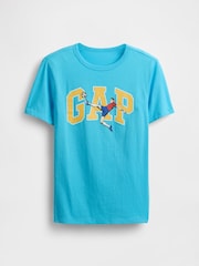 Gap Light Blue Graphic Short Sleeve Crew Neck T-Shirt - Image 1 of 2