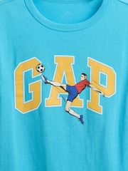Gap Light Blue Graphic Short Sleeve Crew Neck T-Shirt - Image 2 of 2