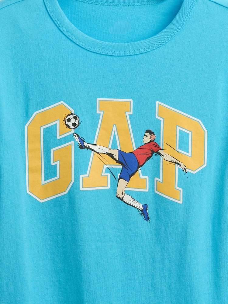 Gap Light Blue Graphic Short Sleeve Crew Neck T-Shirt - Image 2 of 2