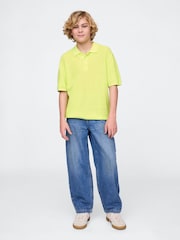 Amarillo - Gap Relaxed Knit Polo Shirt (4-12yrs) - Imagen 3 de 5