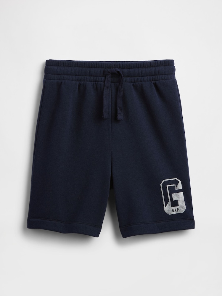Gap Navy Blue Relaxed Logo No-Pocket Pull On Shorts (4-13yrs) - Image 1 of 3