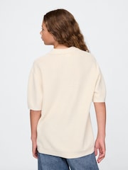 Beige - Gap Relaxed Knit Polo Shirt (4-12yrs) - Image 2 of 5