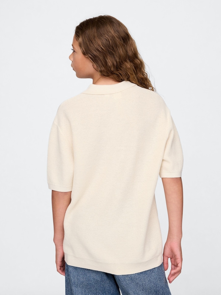 Beige - Gap Relaxed Knit Polo Shirt (4-12yrs) - Image 2 of 5