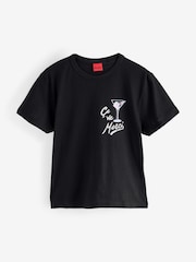 Preto - HUGO Destrel Graphic Print T-Shirt - Imagem 1 de 1