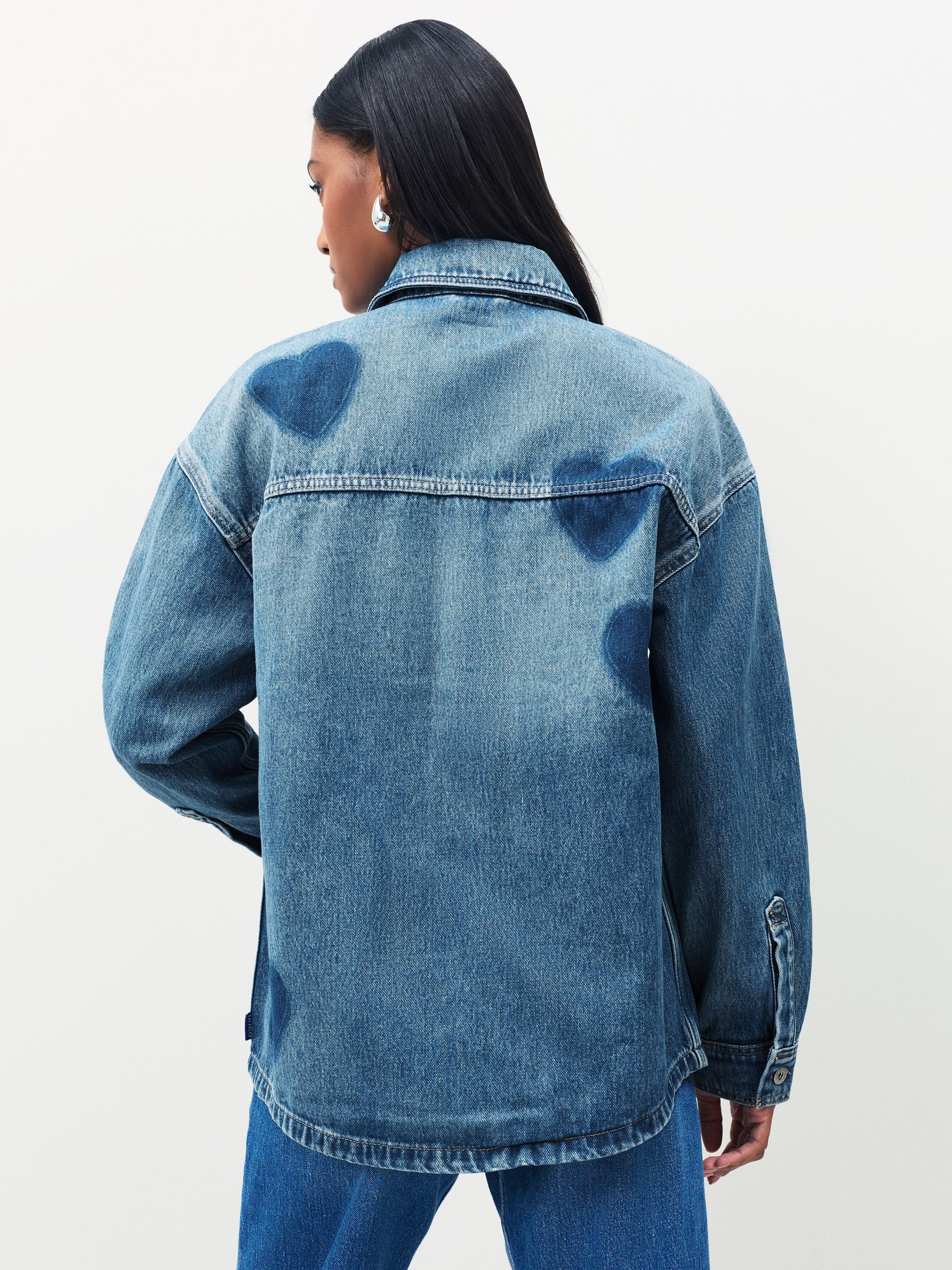 GON TEAR HEART PRINT DENIM SHIRT XLサイズ Buy HUGO Blue Garesa Heart Print Washed Denim Shirt from the Next