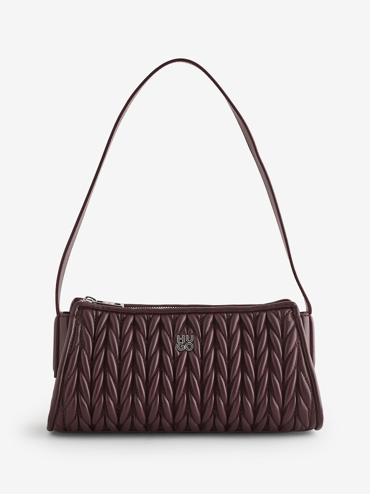 HUGO Brown Chris Texture Hobo Shoulder Bag - Image 1 of 1