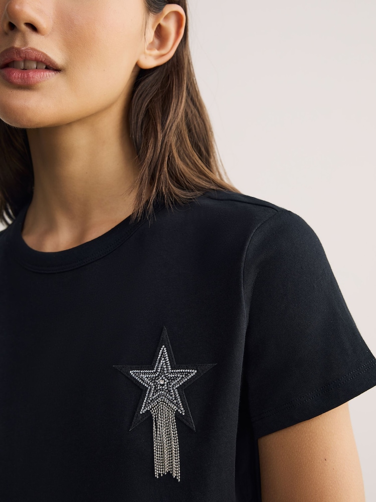 BOSS Black Endora Star Embellished T-Shirt - Image 3 of 3
