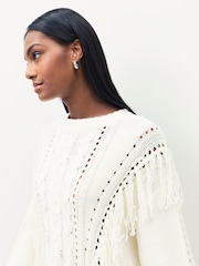 BOSS White Fitto Tassle Chunky Knit Jumper - Image 5 of 5