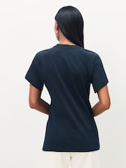 HUGO Black Daqua Tie Rouche T-Shirt - Image 5 of 6
