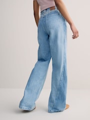 BOSS Blue Panelled Barrel Leg Denim Jeans - Image 2 of 6