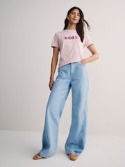 BOSS Blue Panelled Barrel Leg Denim Jeans - Image 3 of 6