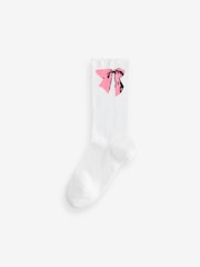 HUGO Pink Bow Crew Socks 2 Pack - Image 2 of 3