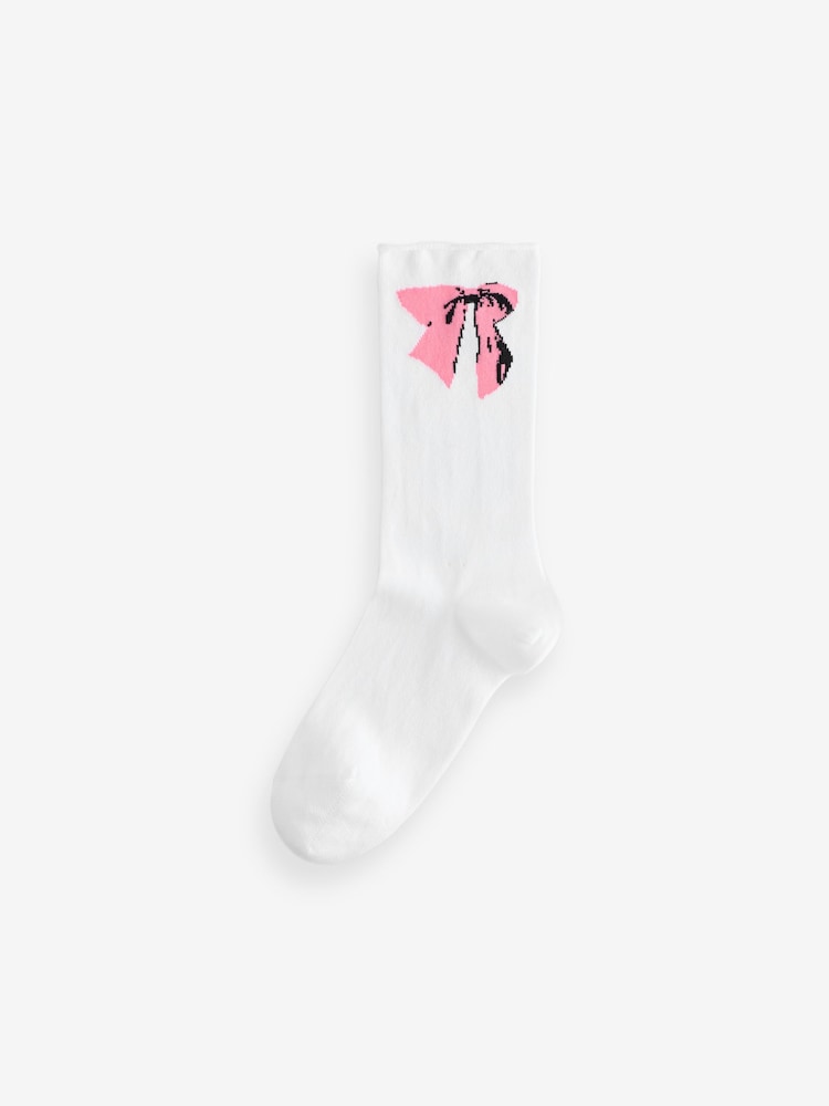 HUGO Pink Bow Crew Socks 2 Pack - Image 2 of 3