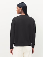 HUGO Black Seginy Knit Graphic Print Jumper - Image 3 of 5